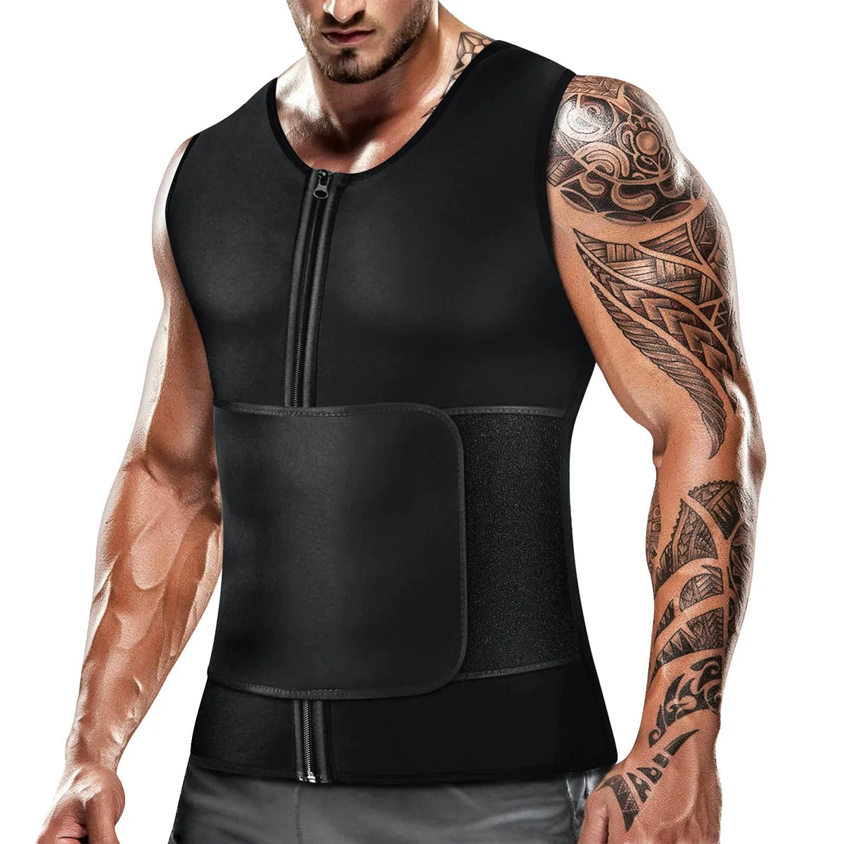 Cimkiz Men's Sauna Suit Waist Trainer Shirt