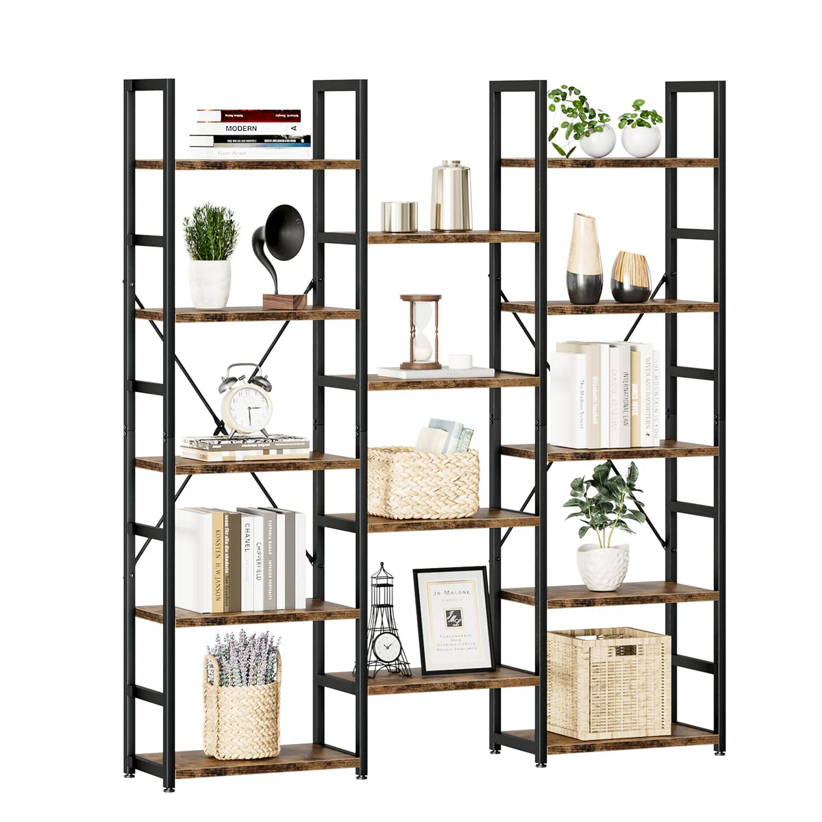 NUMENN 5-Shelf Bookcase with Metal Frame