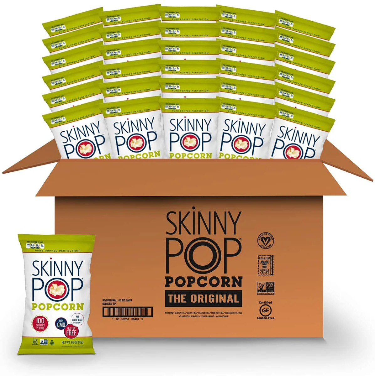 (QTY 2) SkinnyPop Original Popcorn Snack Bags