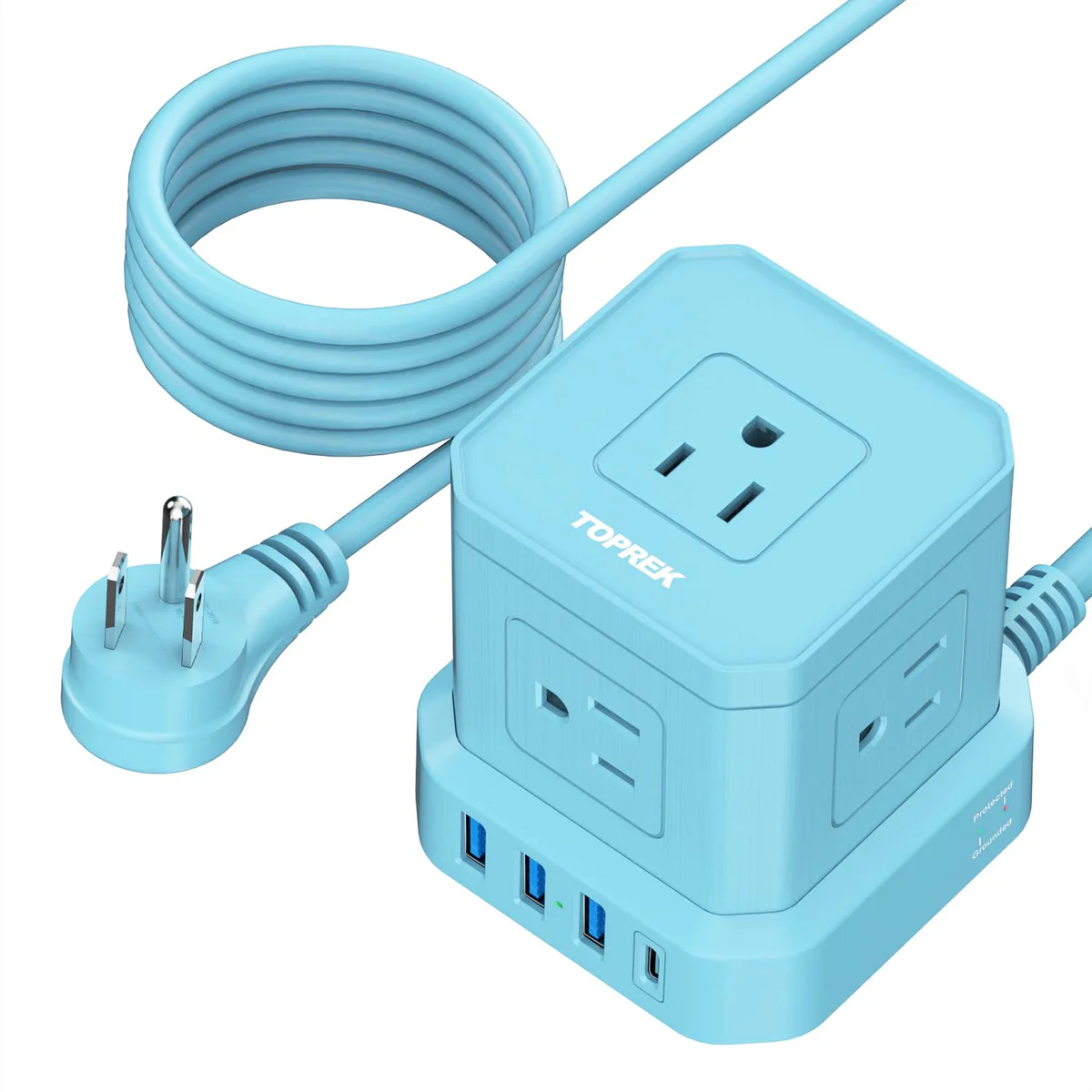 TOPREK Power Strip Surge Protector with 5 Outlets 4 USB Ports