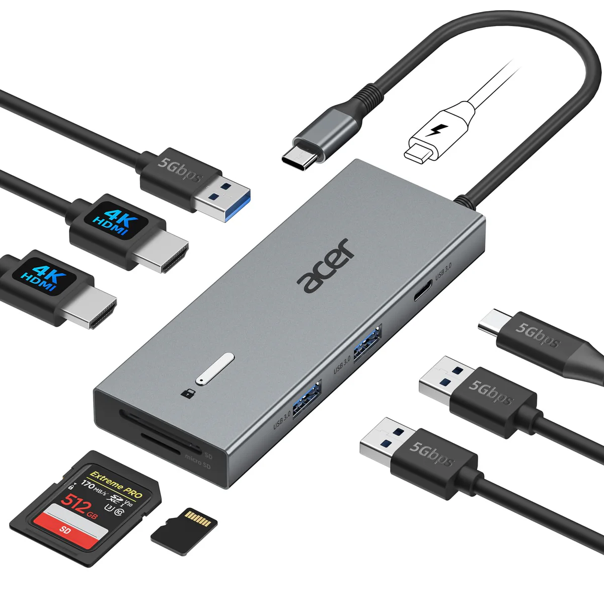 Acer USB-C Dual HDMI Docking Station Adapter