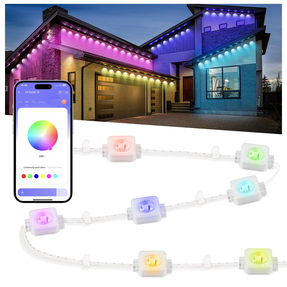 Nexillumi Outdoor Permanent LED Strip Lights