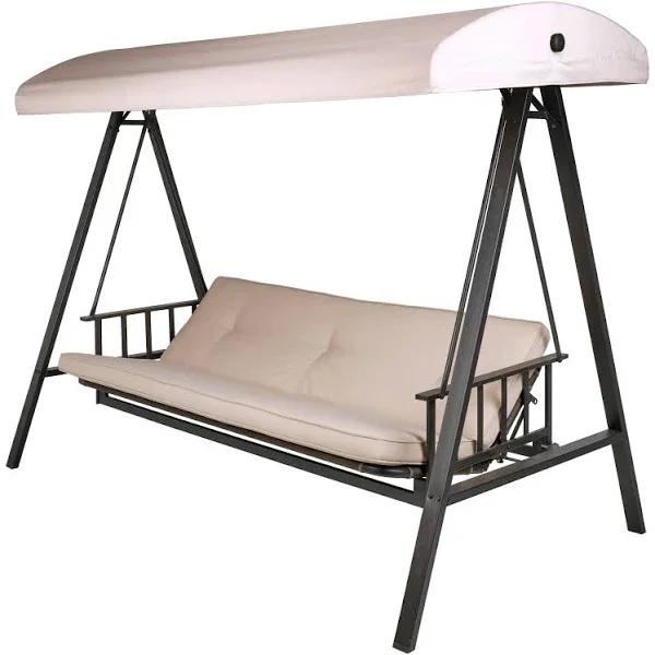  McCook Bend The Tree【SoftTouchPre】 Style Selections 3-person Brown Steel Outdoor Swing