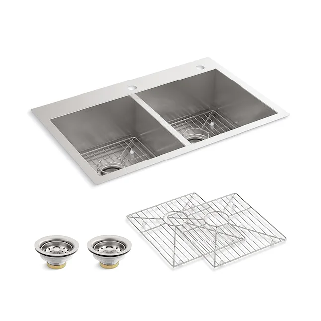 KOHLER Decree Dual-mount 2-Hole Stainless Steel Kitchen Sink