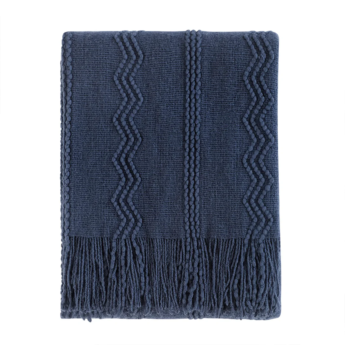 BOURINA Soft Knit Textured Throw Blanket