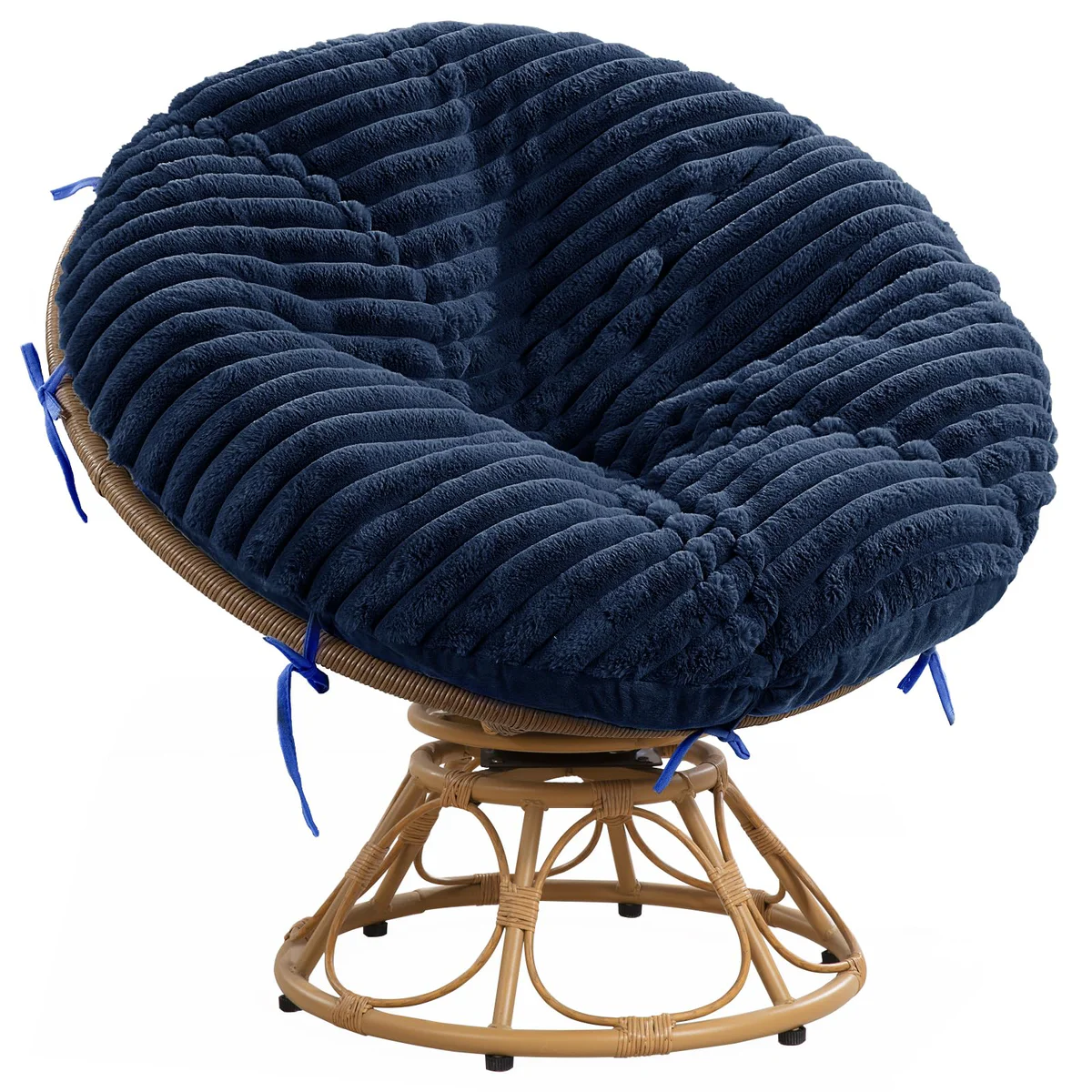 HOMBYS Shaggy Faux Fur Papasan Chair Cushion Cover