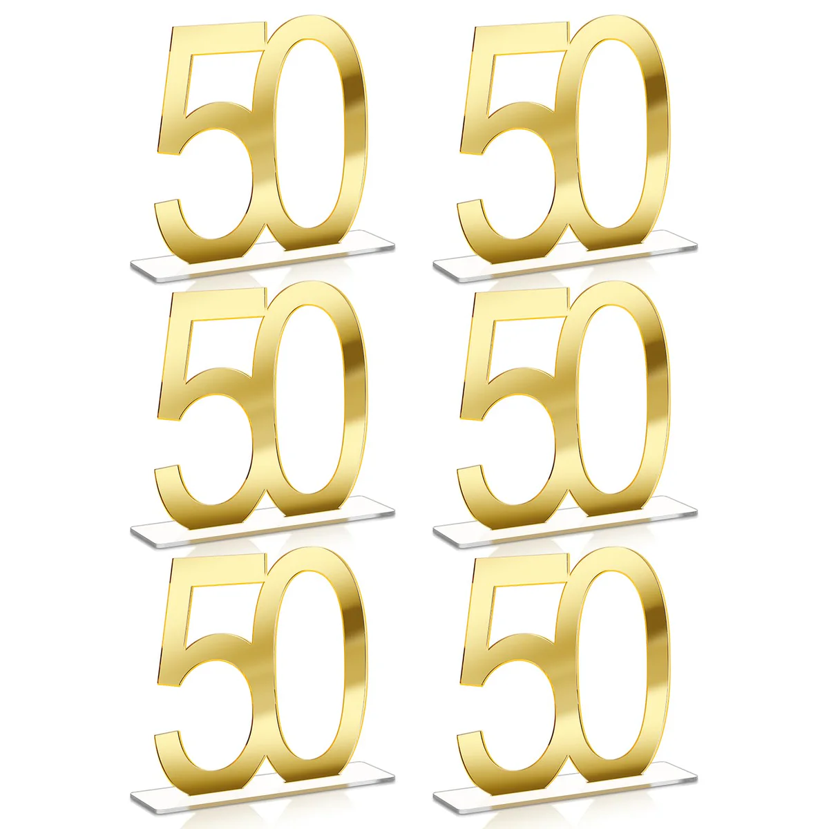 Threehoney 50th Birthday Mirror Table Centerpiece Decorations