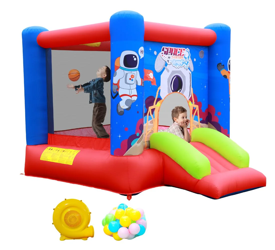 WELLFUNTIME Inflatable Kids Bounce House Jumper with Blower