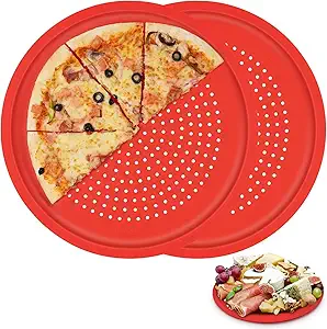 LYNG Round Perforated Pizza Crisper Pan - 2 Pack