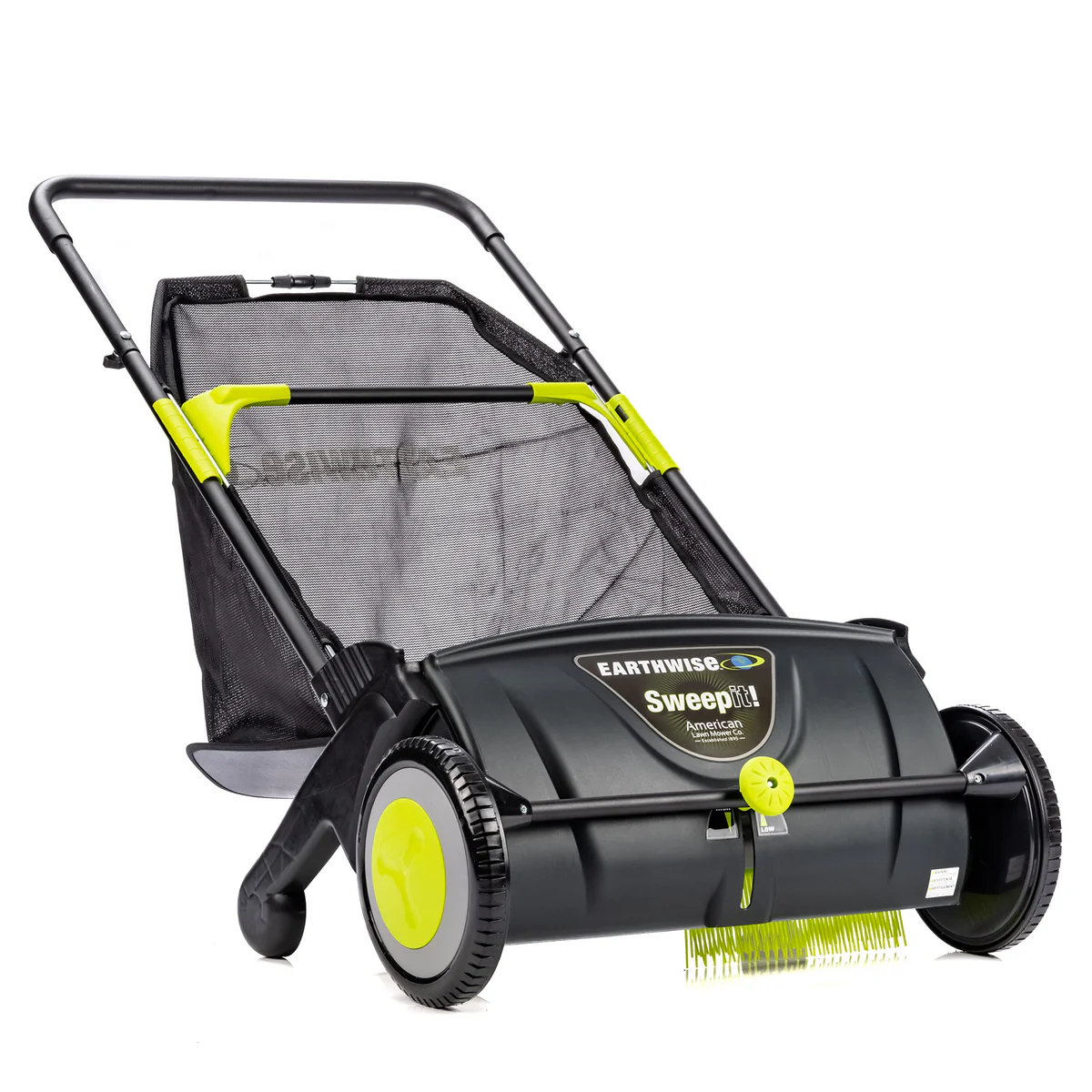 Earthwise LSW70021 21-Inch Leaf Grass Push Lawn Sweeper, Width, With Rear Collection Bag