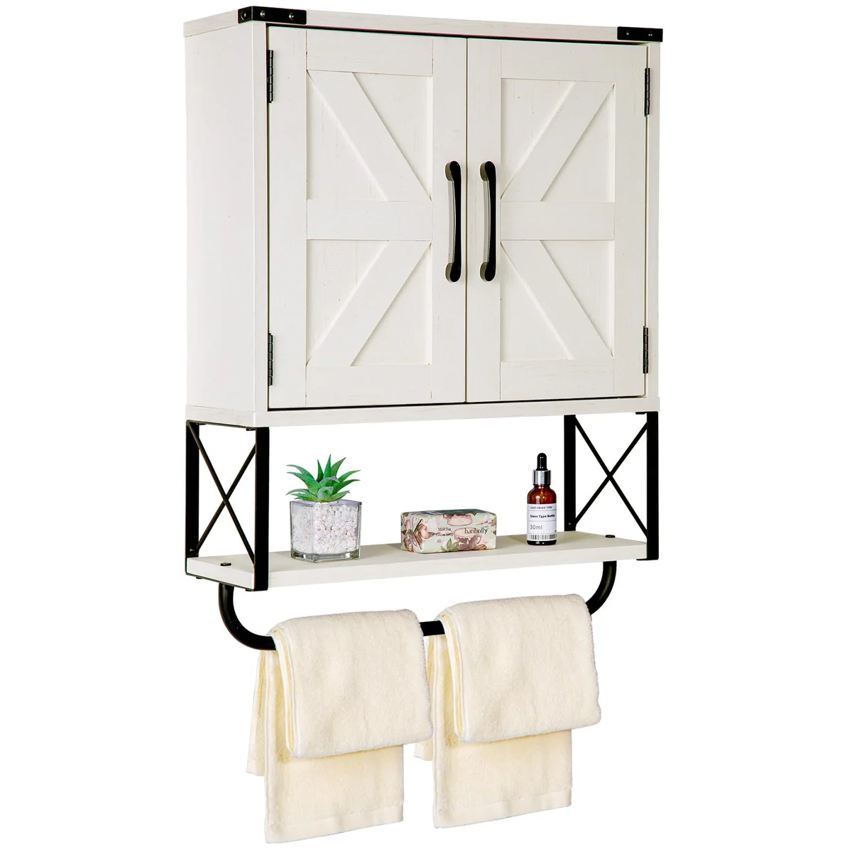 RUSTOWN Wall Mounted Medicine Cabinet 3-Tier