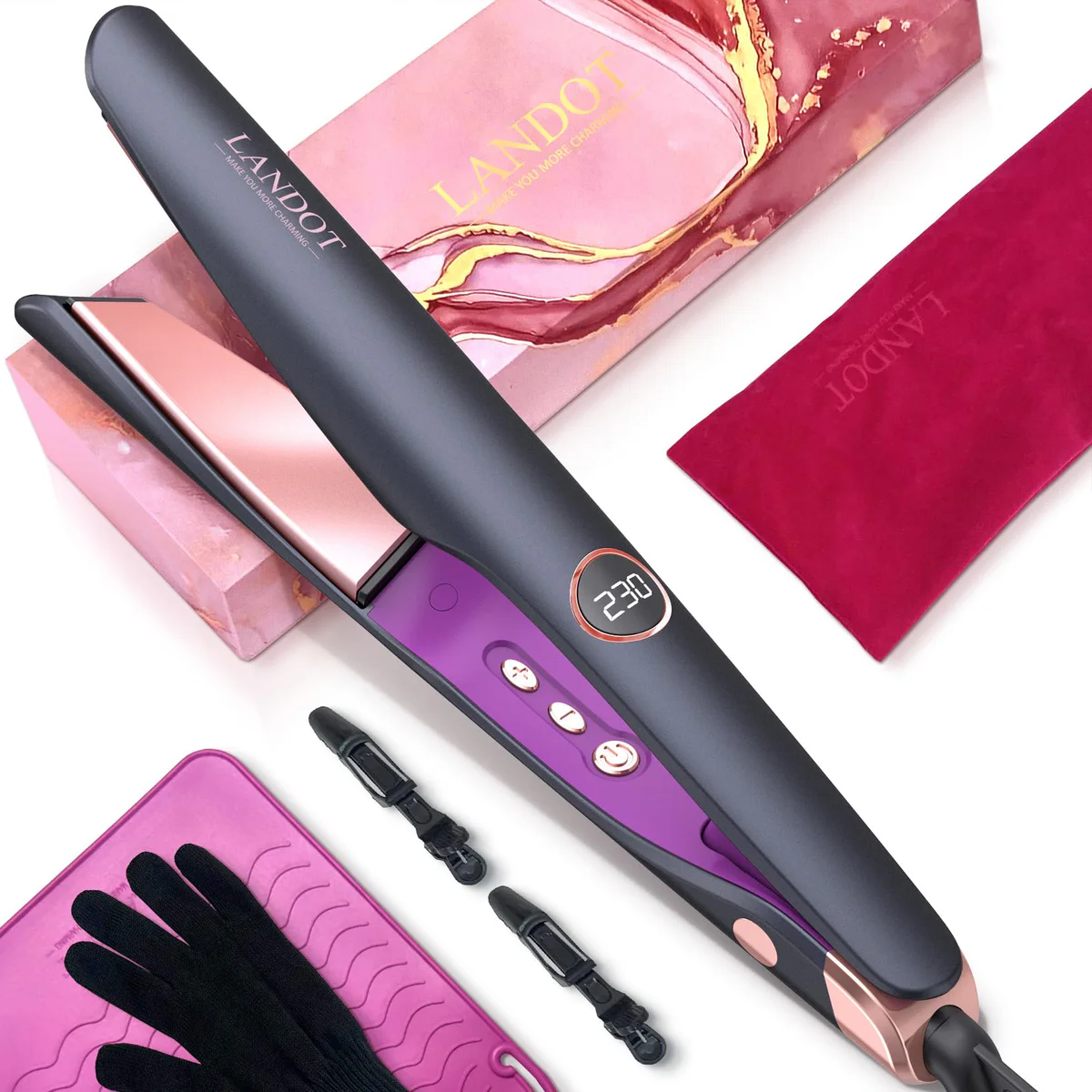 LANDOT Hair Straightener Curling Iron