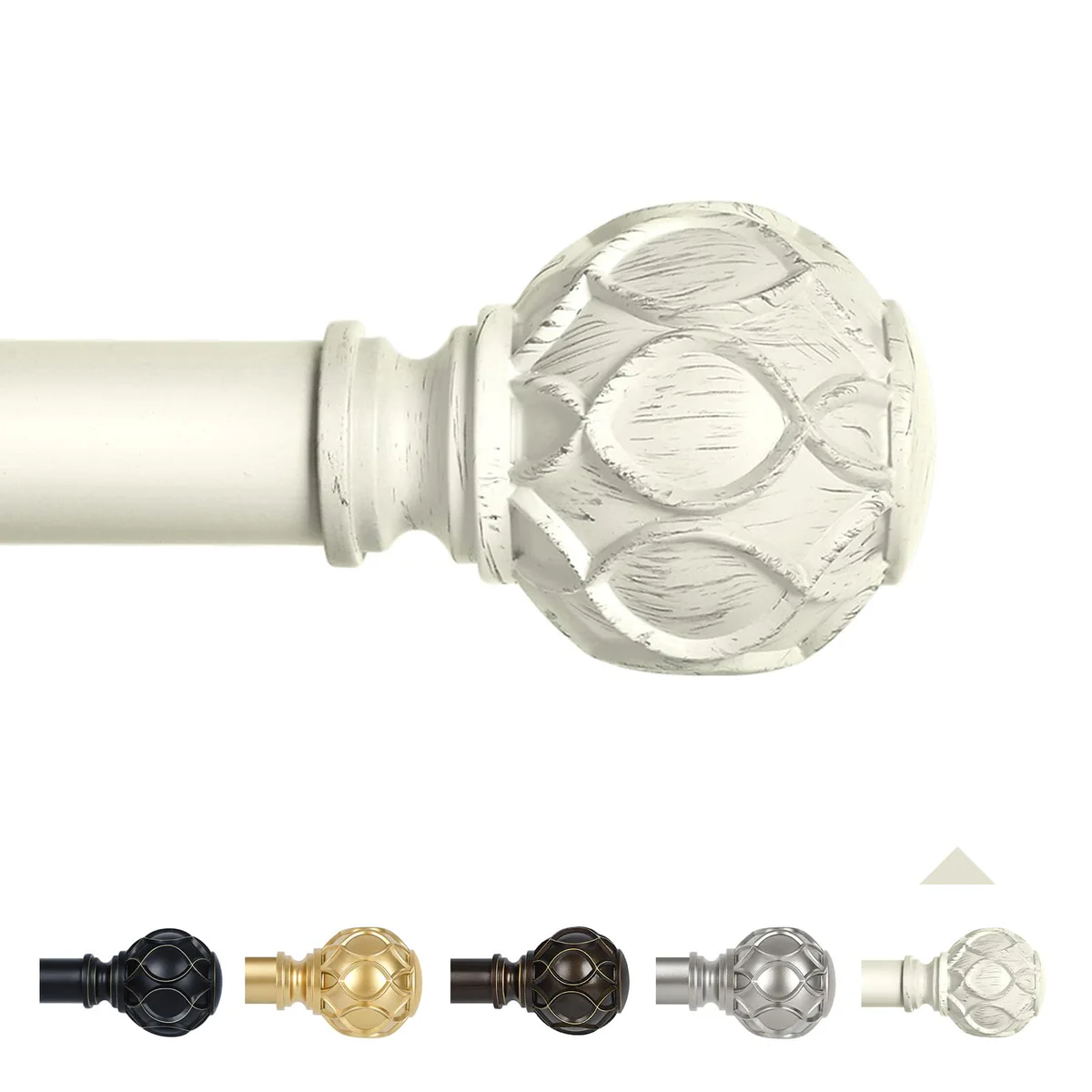 TANGWIN Adjustable Metal Curtain Rod Set