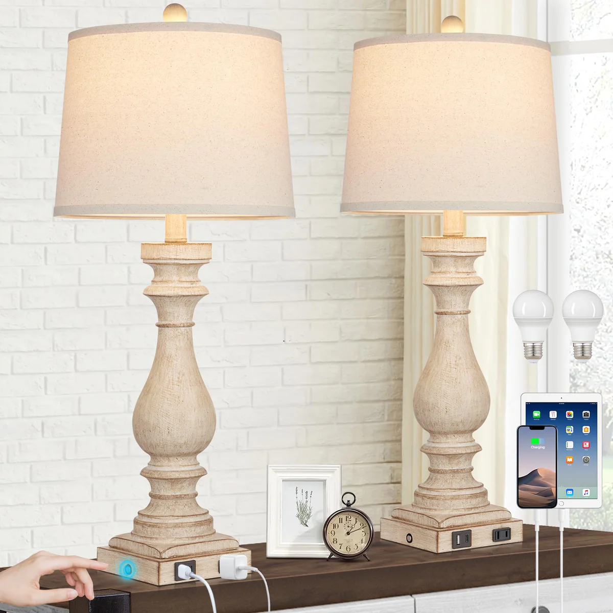 Cinkeda Bedside Table Lamps
