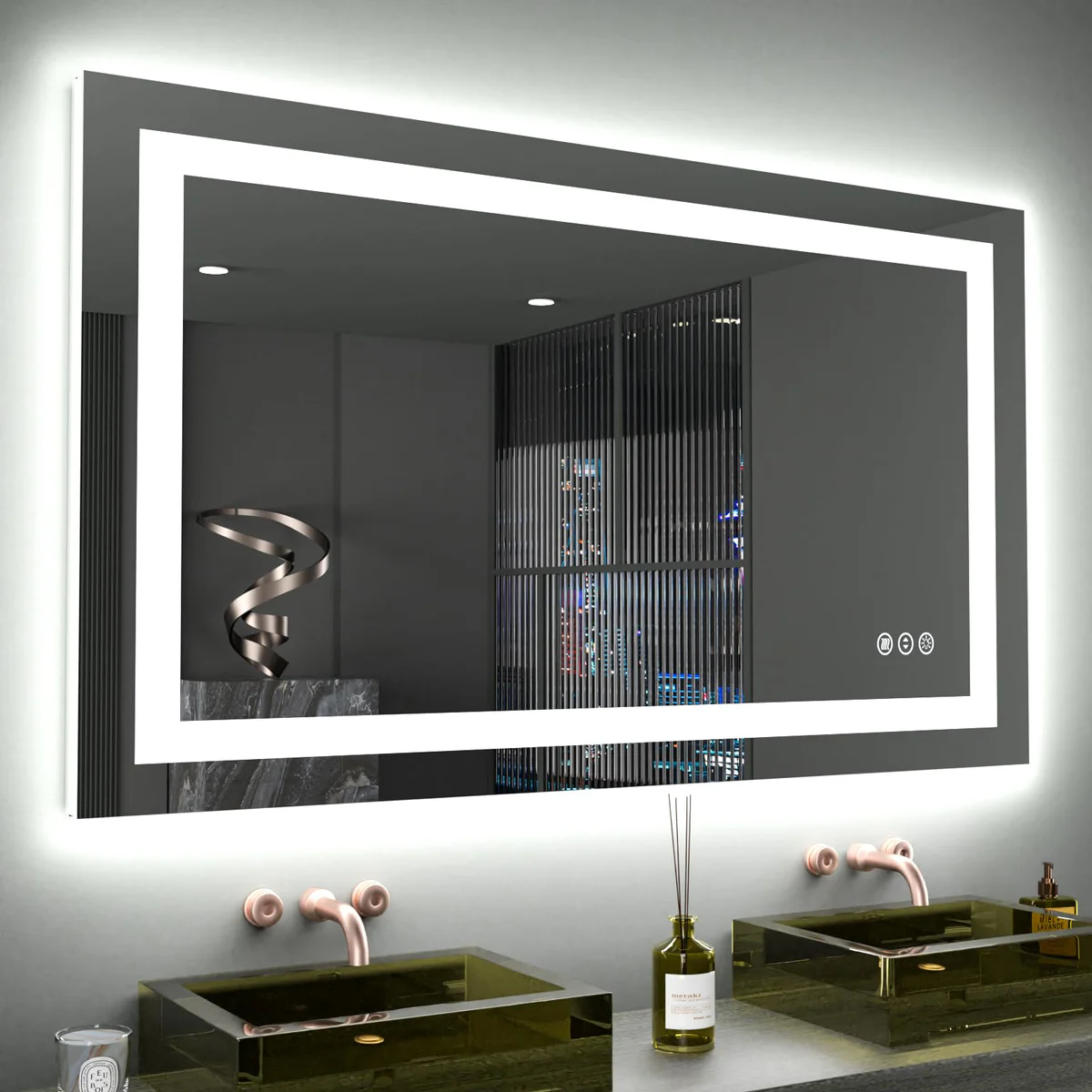 LOAAO Modern Decorative LED Bathroom Mirror