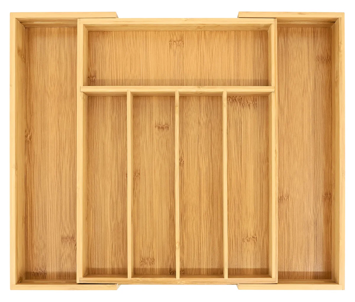 Bamboo Utensil Drawer Organizer, Expandable Silverware Tray for Drawer