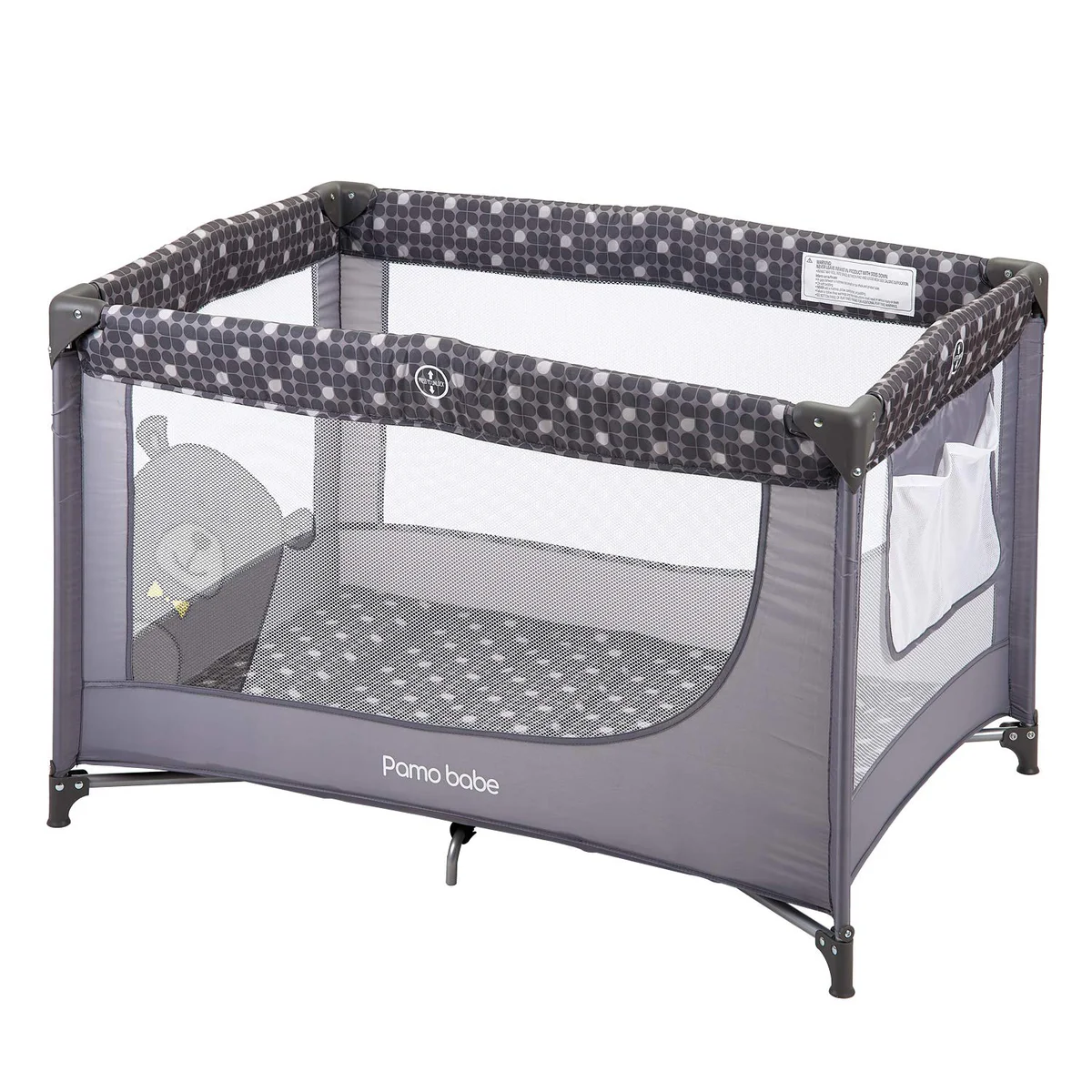 Comfortable Playard,Sturdy Play Yard with Mattress (Grey)