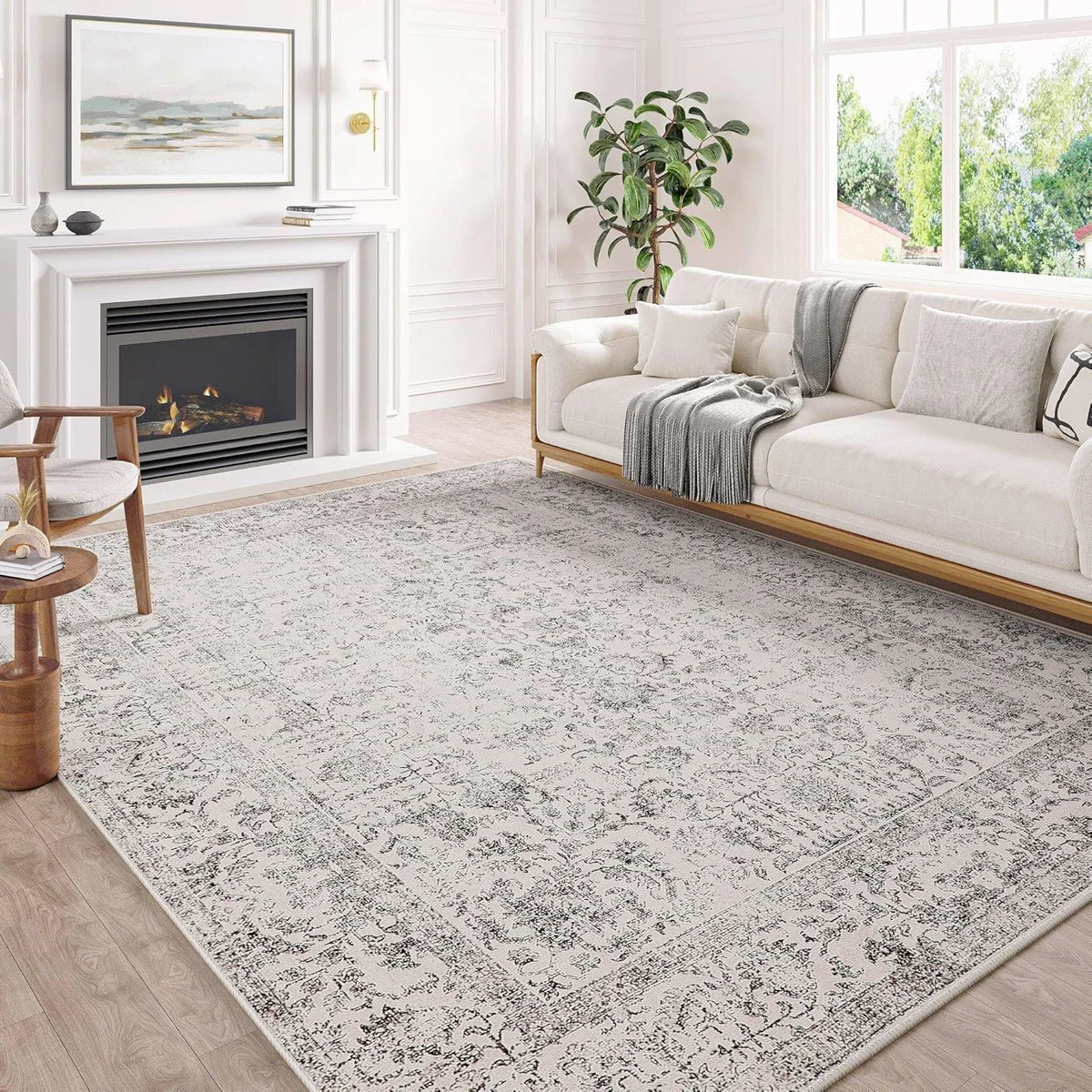 PURECOZY Grey Area Rug