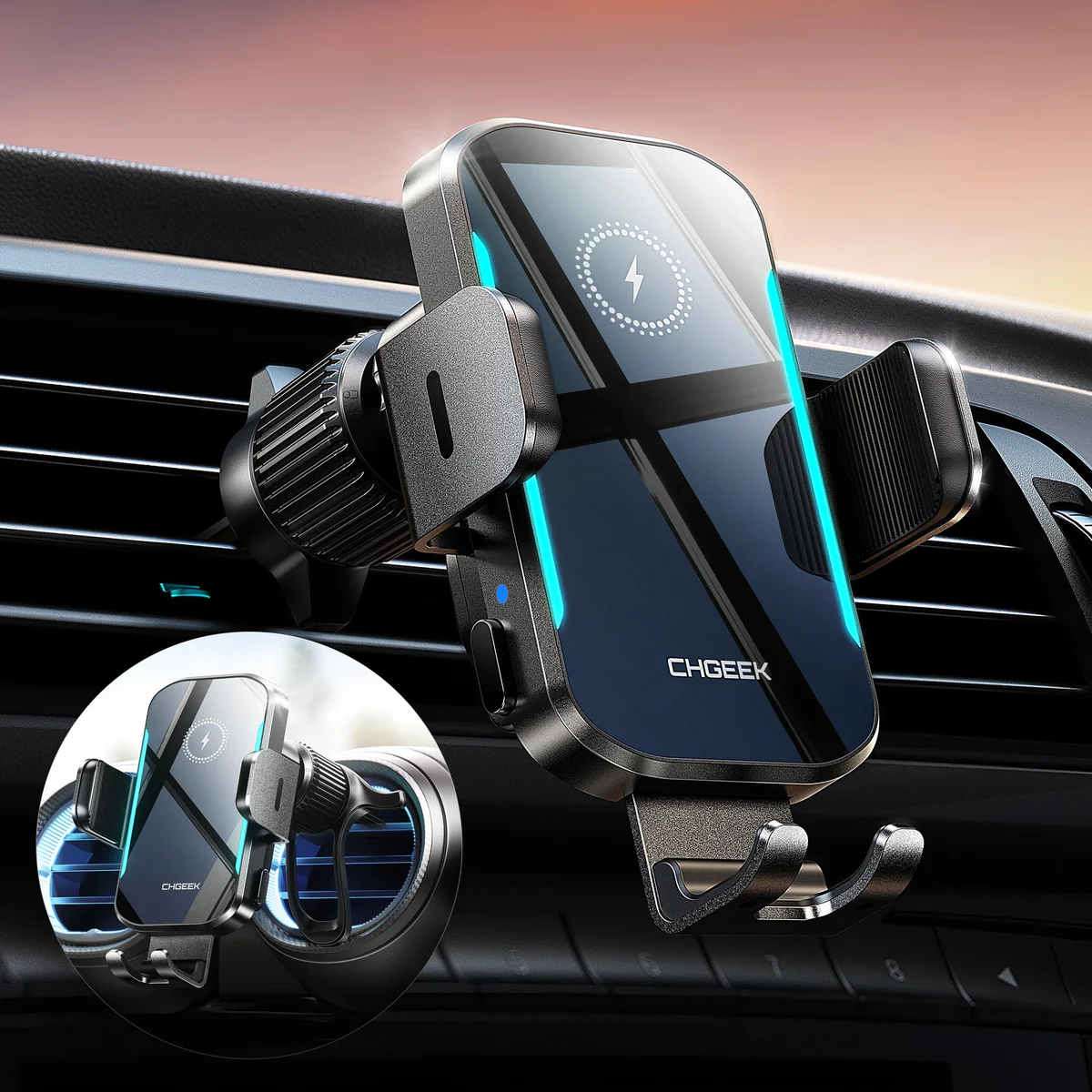 CHGeek 15W Wireless Car Charger Phone Mount