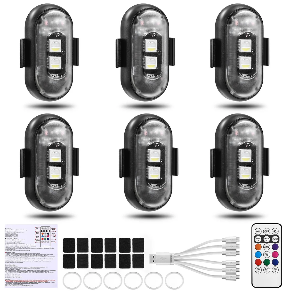 Suacopzar Wireless LED Strobe Lights - Anti-Collision Warning