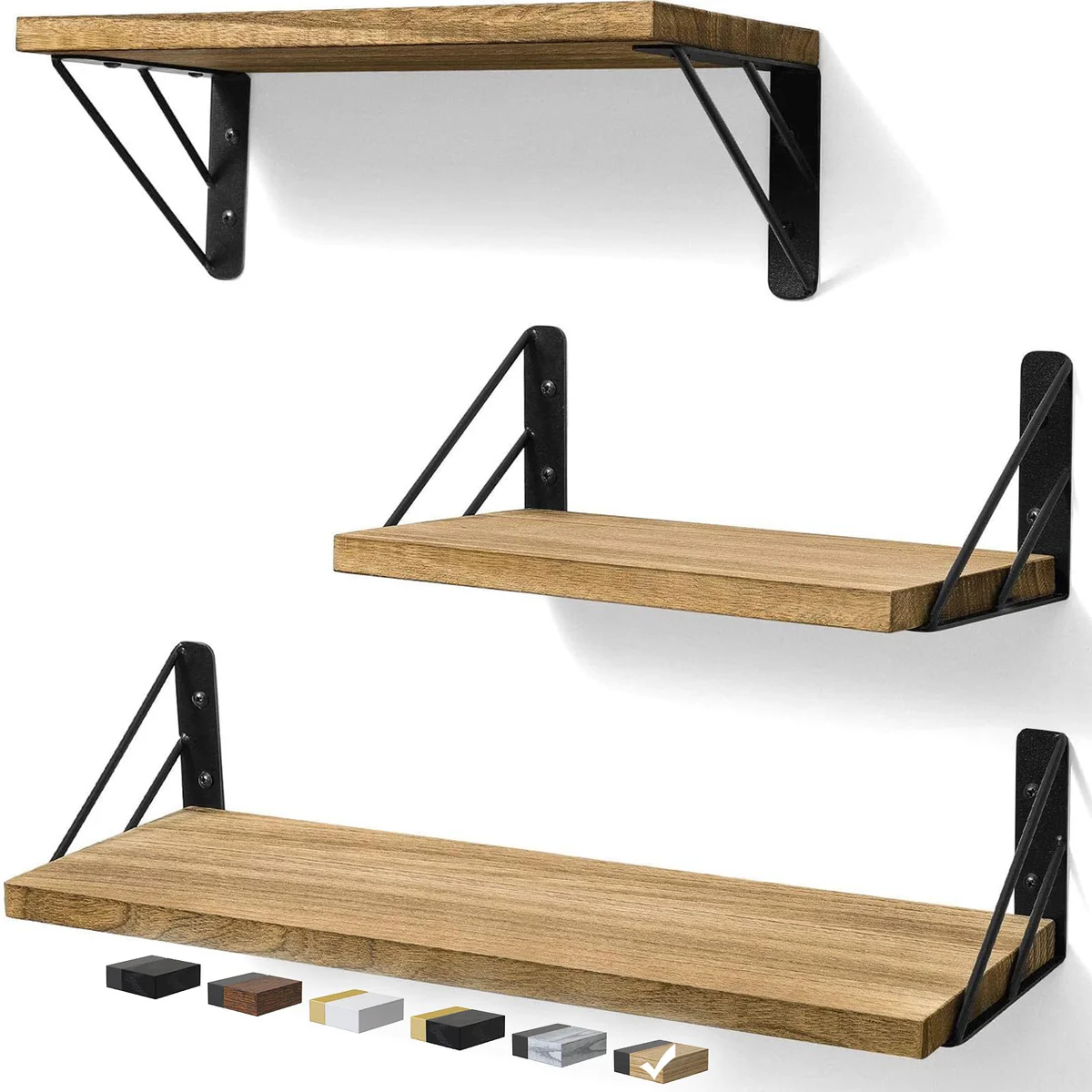 BAYKA Rustic Wood Floating Shelves