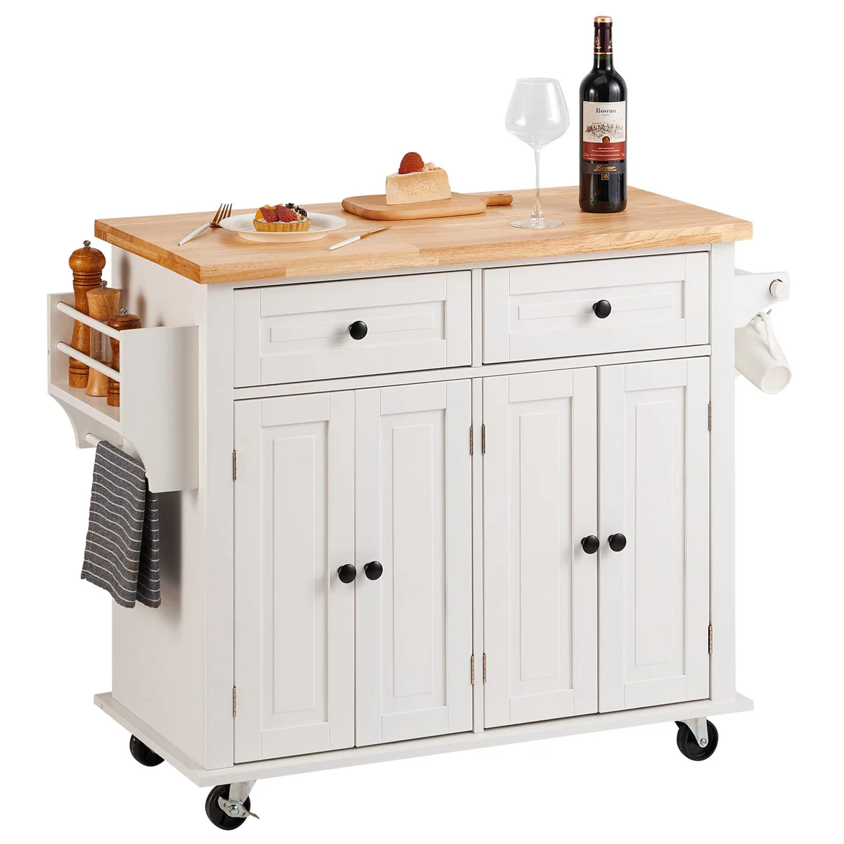 VEVOR Rolling Kitchen Island Cart with Drawer