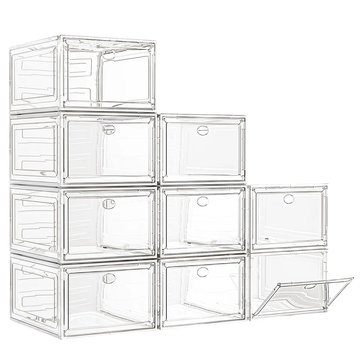7 Code Stackable Shoe Storage Organizer Bins