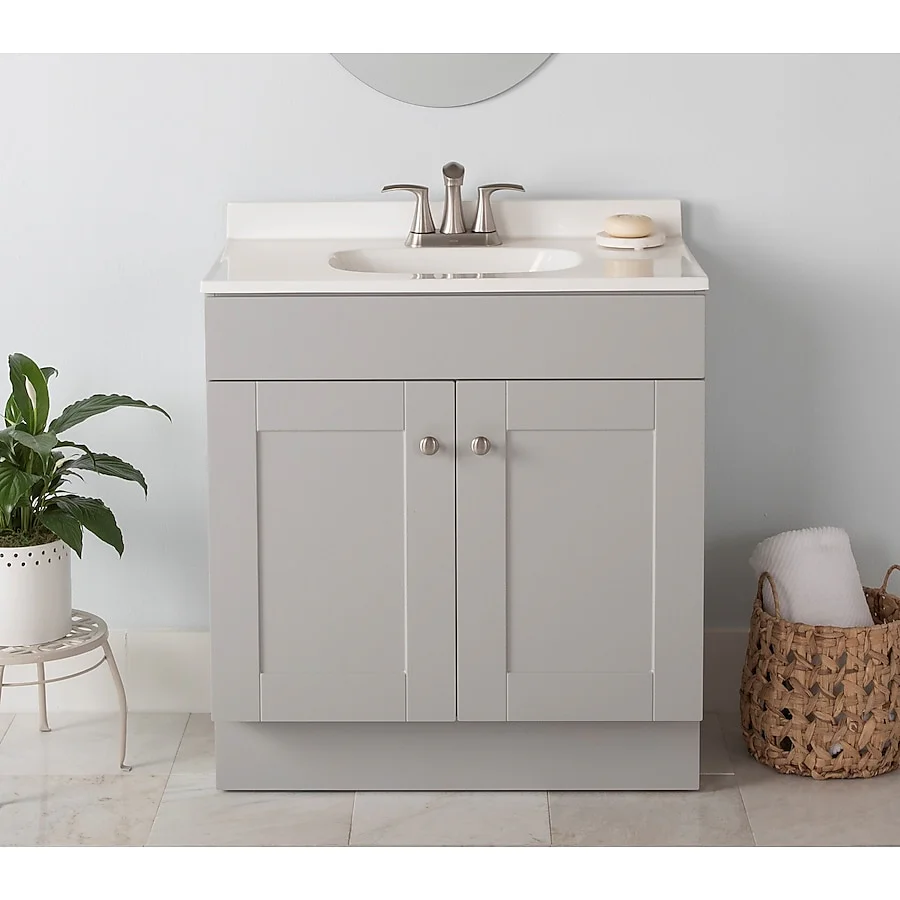  30-in Gray Single Sink Bathroom Vanity 