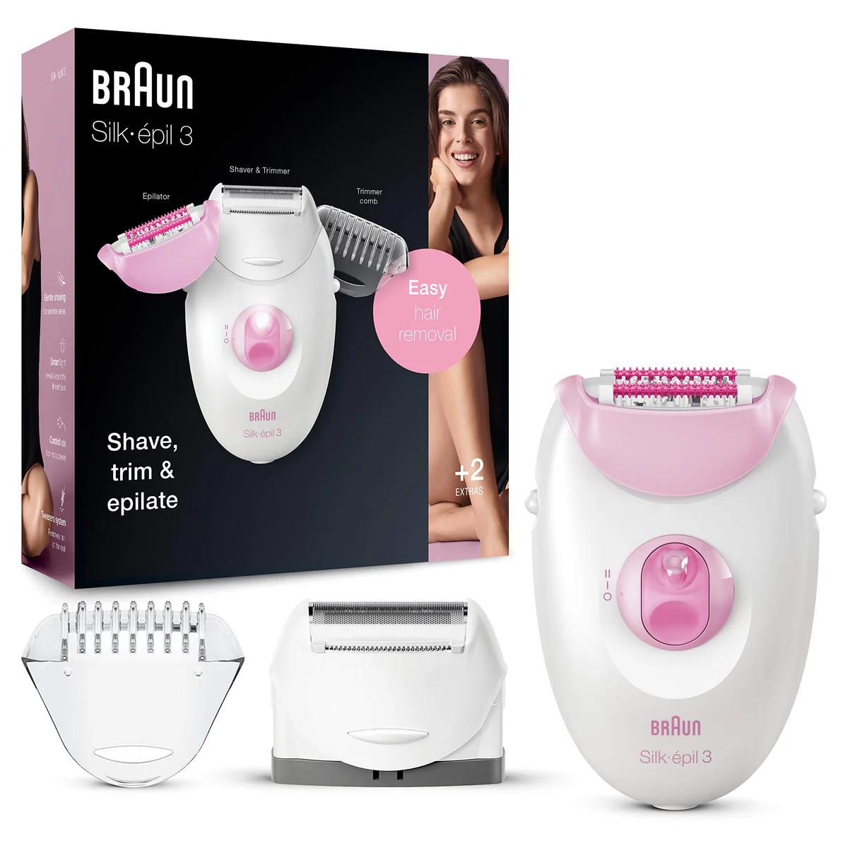 Braun Epilator Silk-epil 3 3-270, Hair Removal for Women, Shaver & Trimmer
