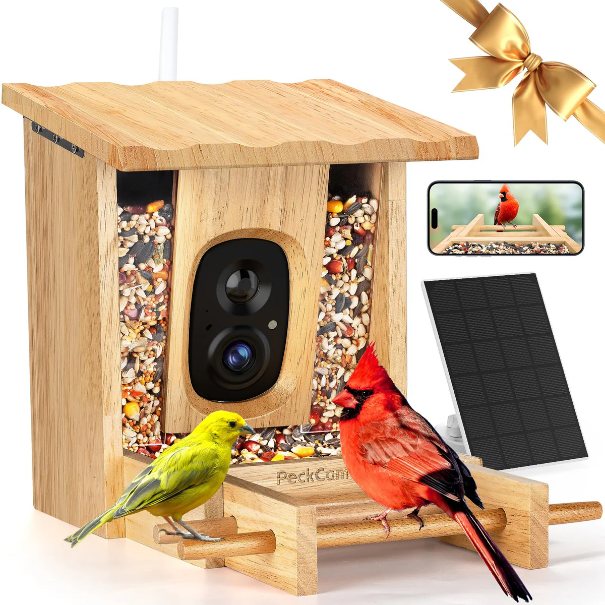 PeckCam AI Smart Bird Feeder Camera with Solar Panel