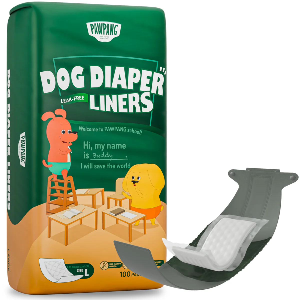 PAWPANG Dog Diaper Liners