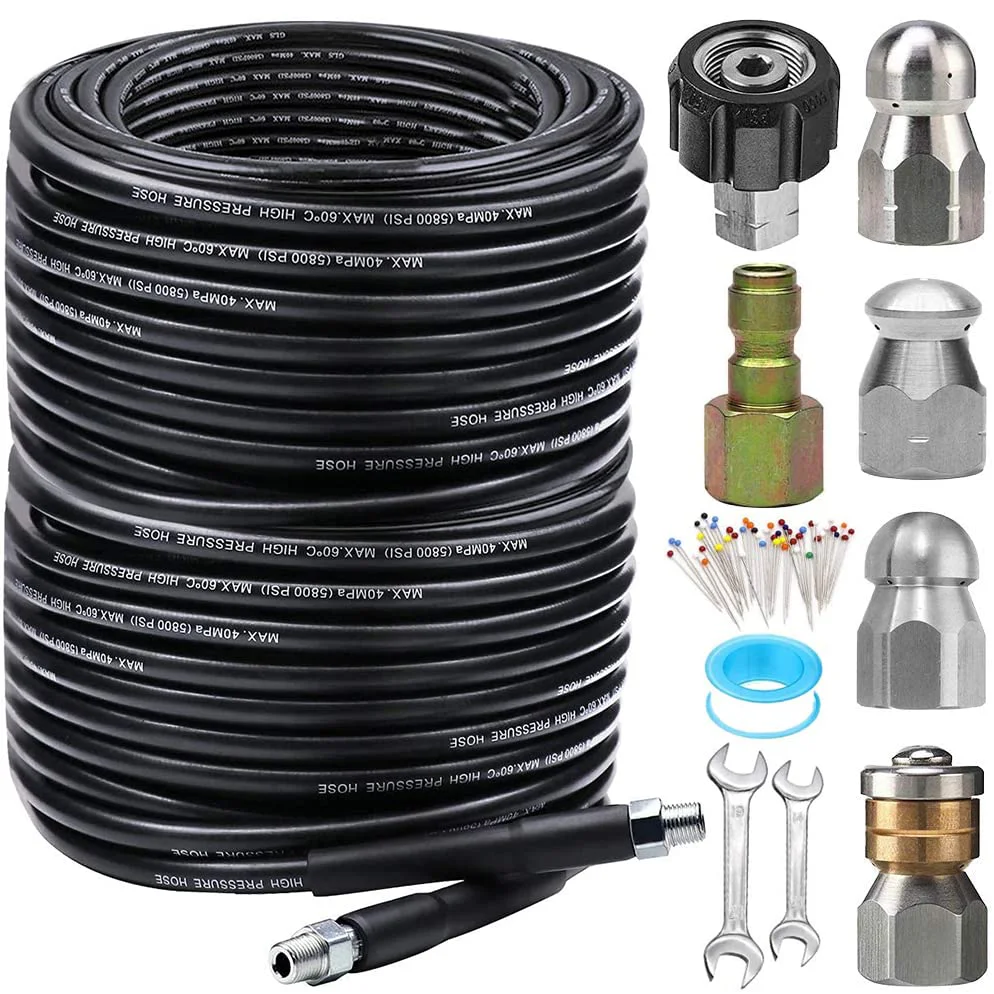 ZOFINE Sewer Jetter Kit Drain Cleaner Hose Extension