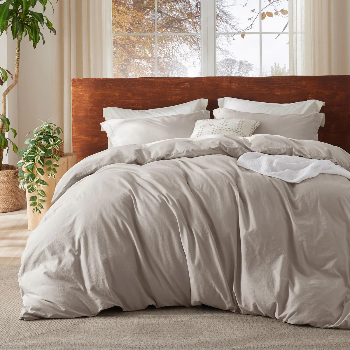 Bedsure Washed Cotton Duvet Cover Set