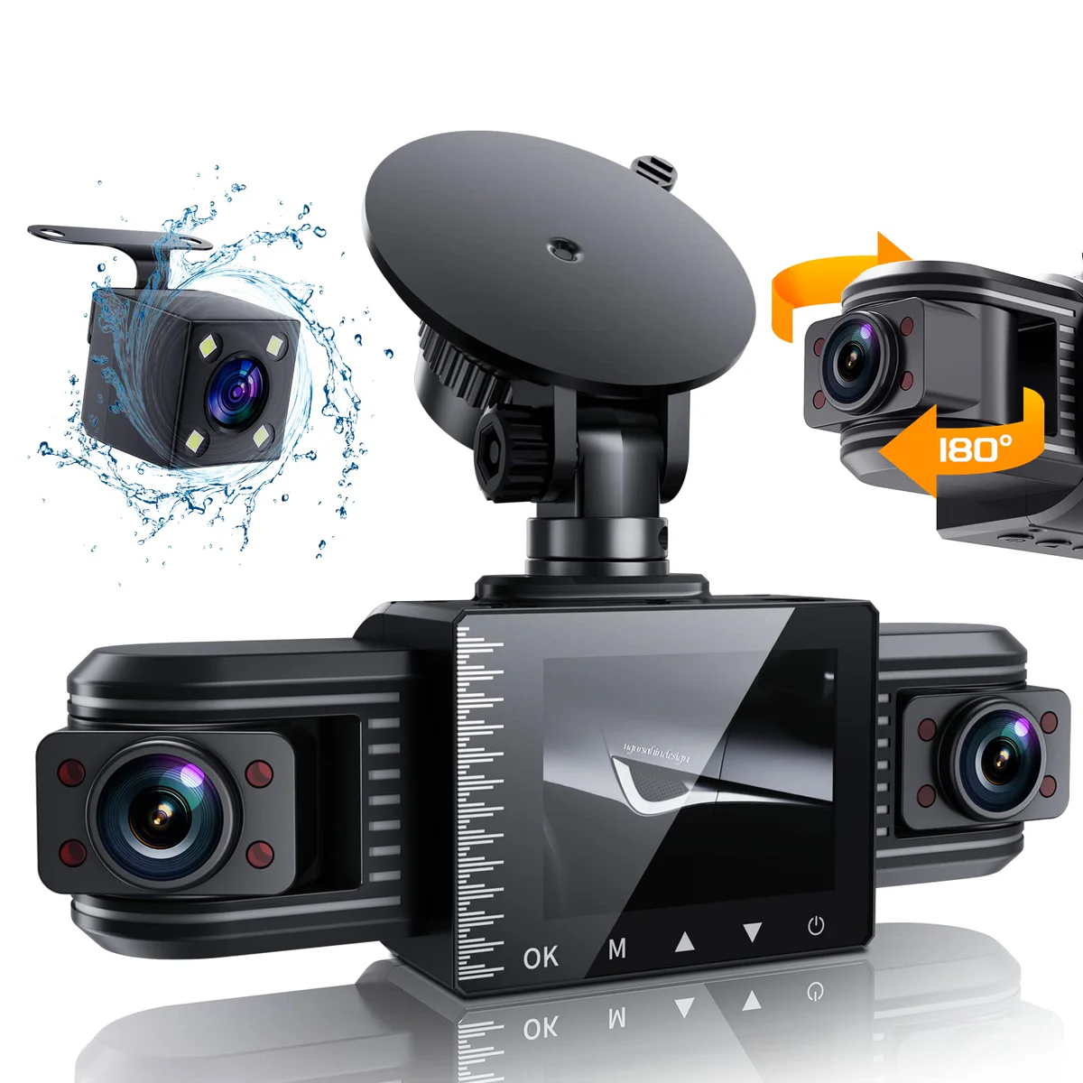 IIWEY Pro  Dash Cam Front Inside Rear