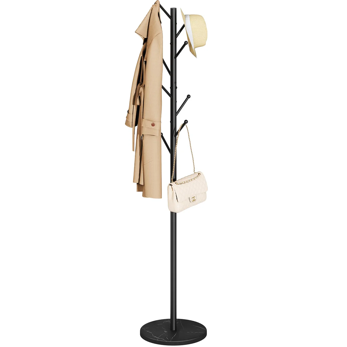 Yoobure Wooden Coat Rack Stand Hall Tree