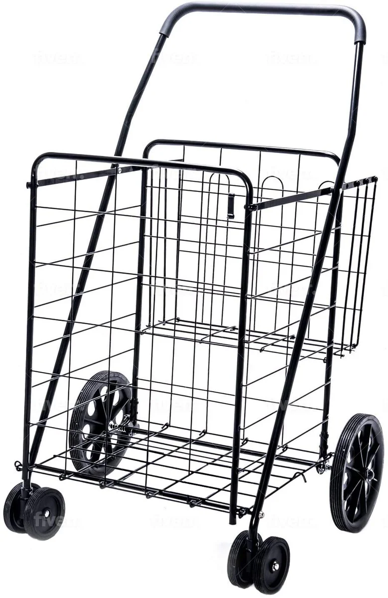 LS Jumbo Deluxe Folding Shopping Cart 