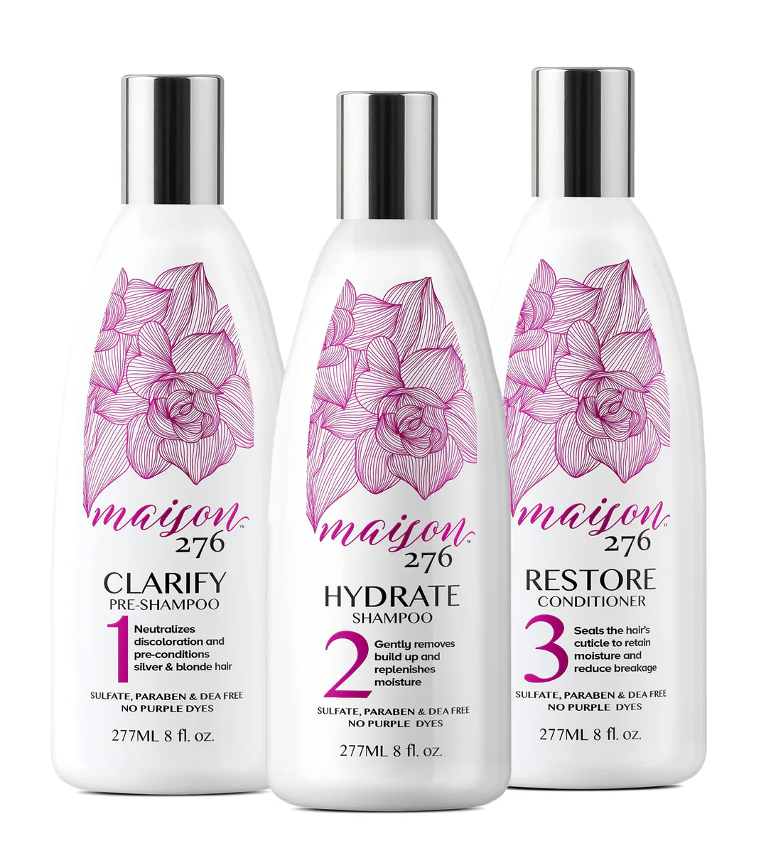 Maison 276 Hair Care Set: Clarify, Hydrate Shampoo, Restore Conditioner
