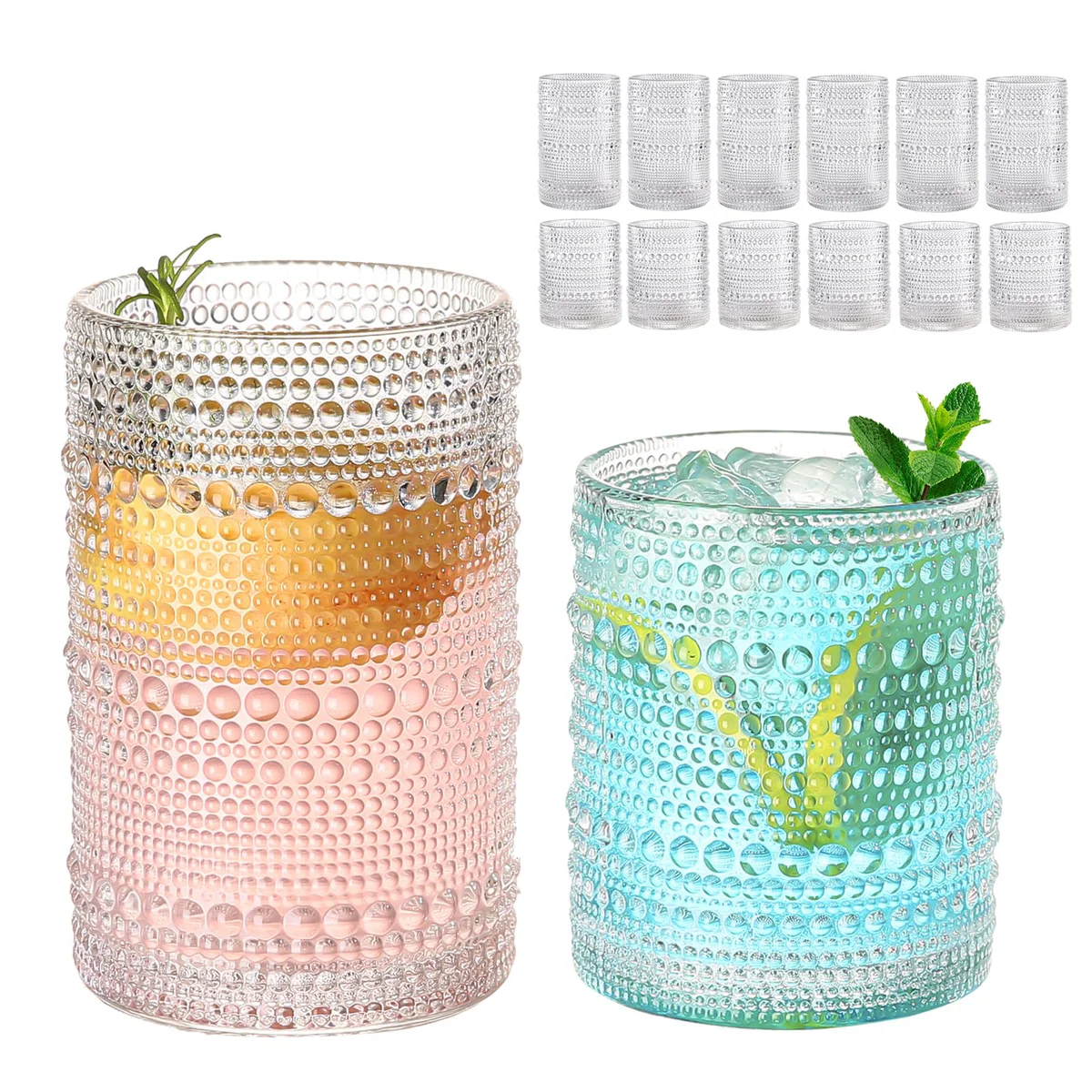 ZMOWIPDL Vintage Glassware Drinking Glasses Set Of 12