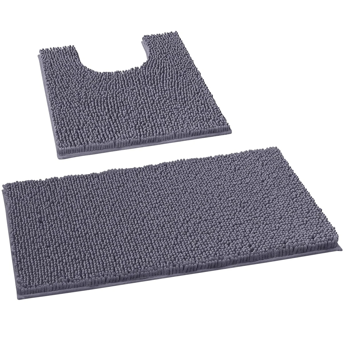 LuxUrux Plush Shag Bathroom Rug Set