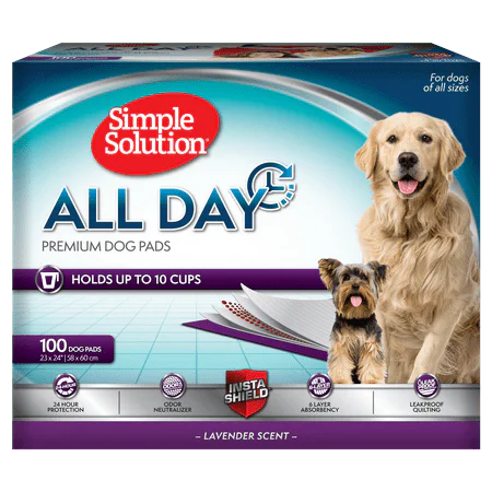 Simple Solution 6-Layer All Day Premium Dog Pads, 23 x 24, Lavender Scent, 100 pads