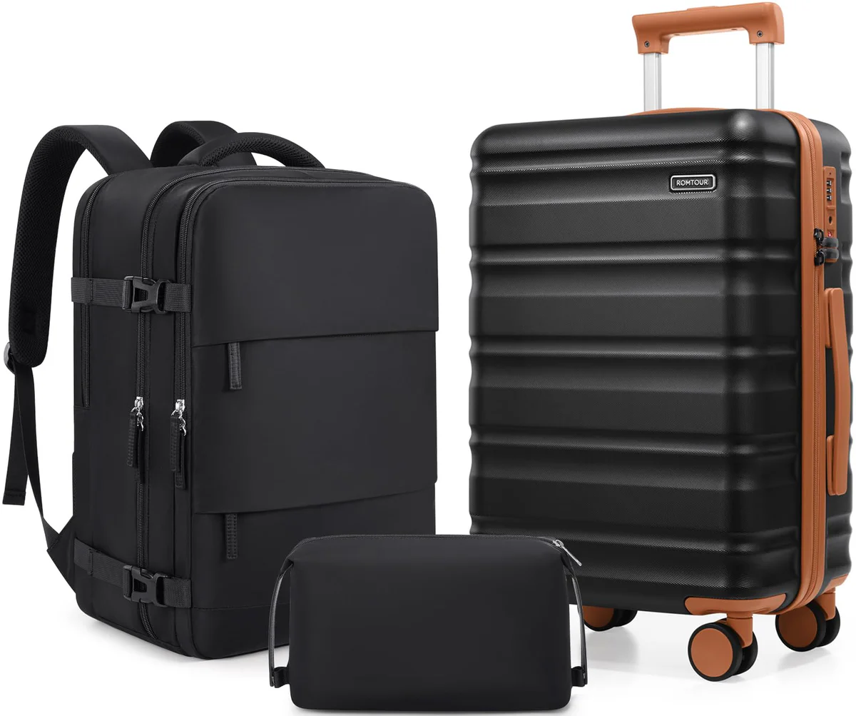 Romtour Hardside Spinner Luggage Set 3-Piece