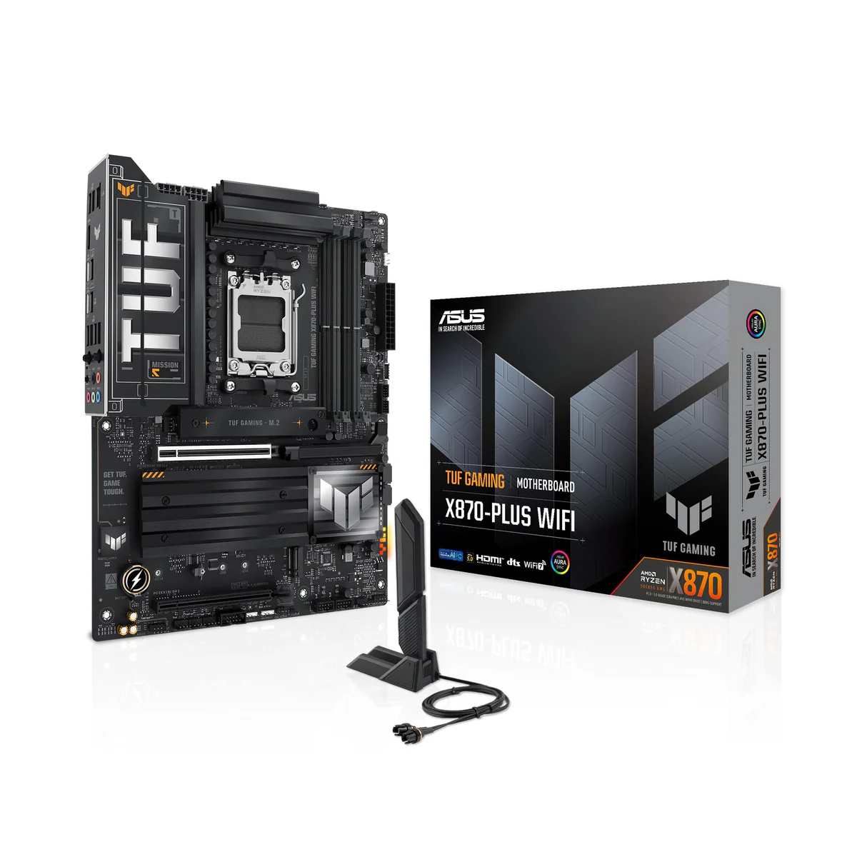 ASUS TUF Gaming X870-PLUS WiFi AMD AM5 X870 ATX Motherboard, 16+2+1, 80A SPS Power Stages, DDR5, PCI