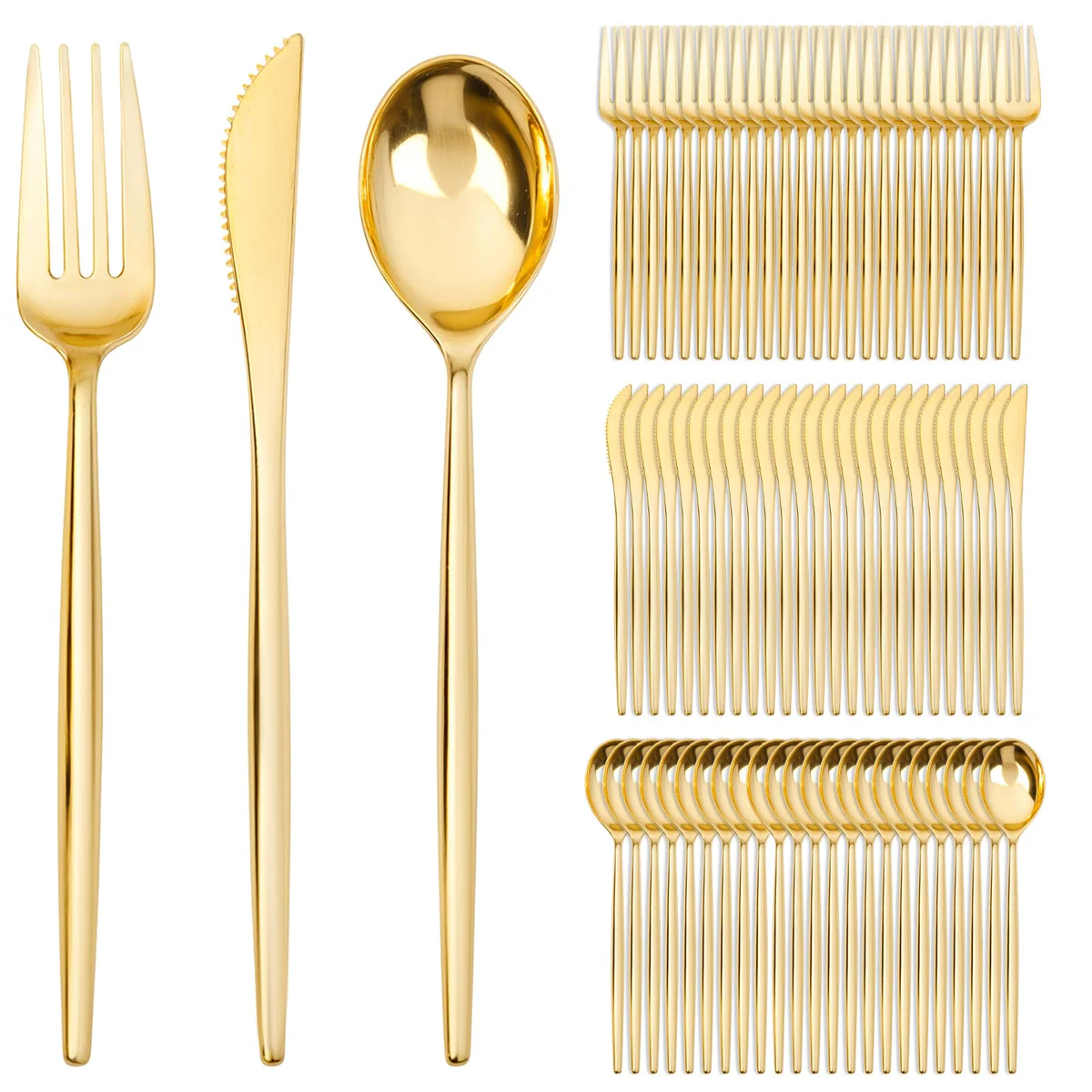 SUT Gold Plastic Cutlery Set