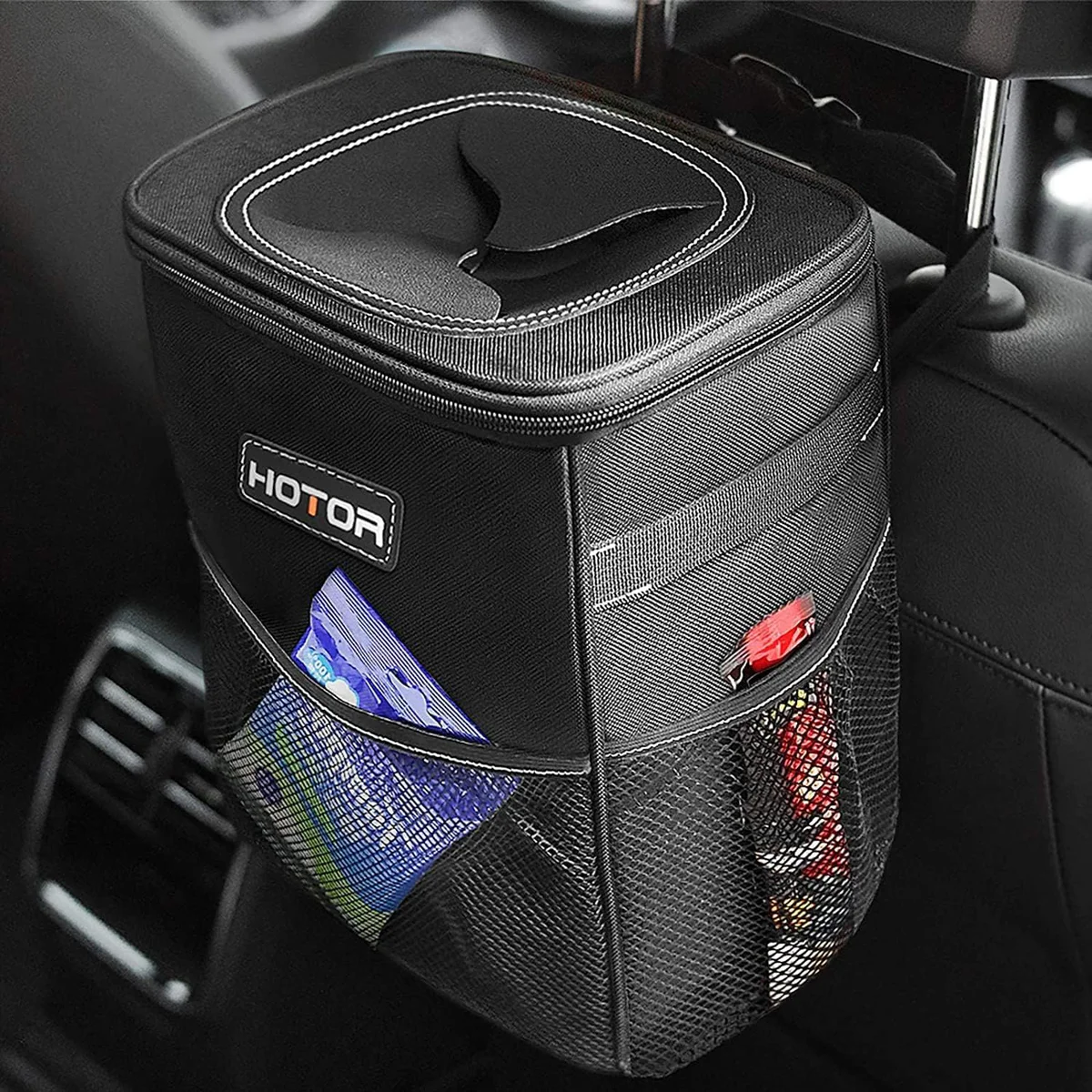 HOTOR Car Trash Can with Lid Leakproof