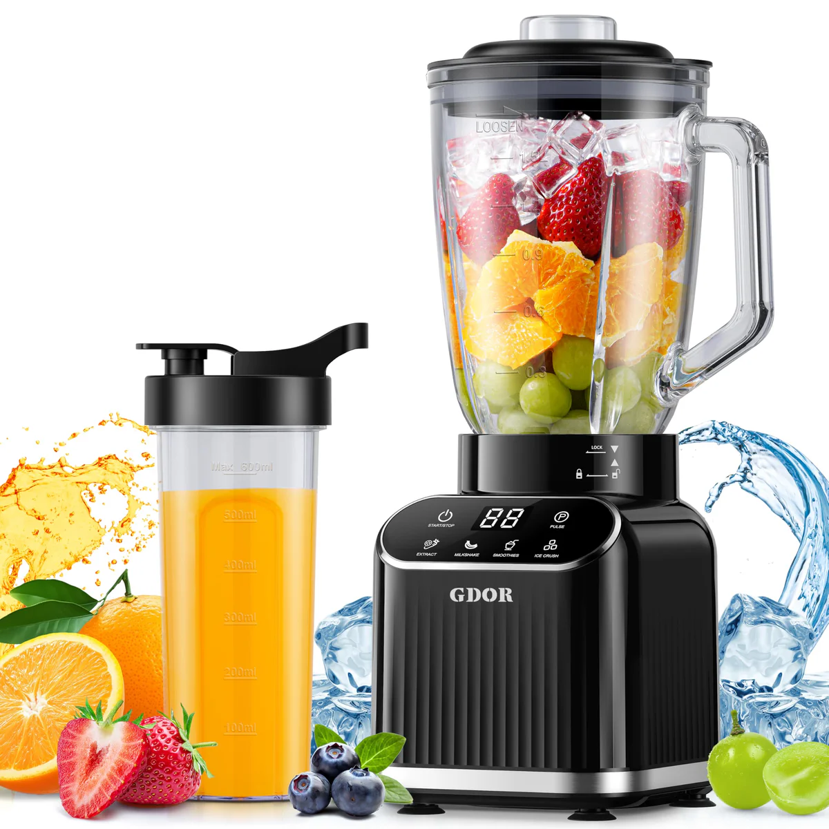 GDOR Touchscreen Countertop Blender with Digital Controls