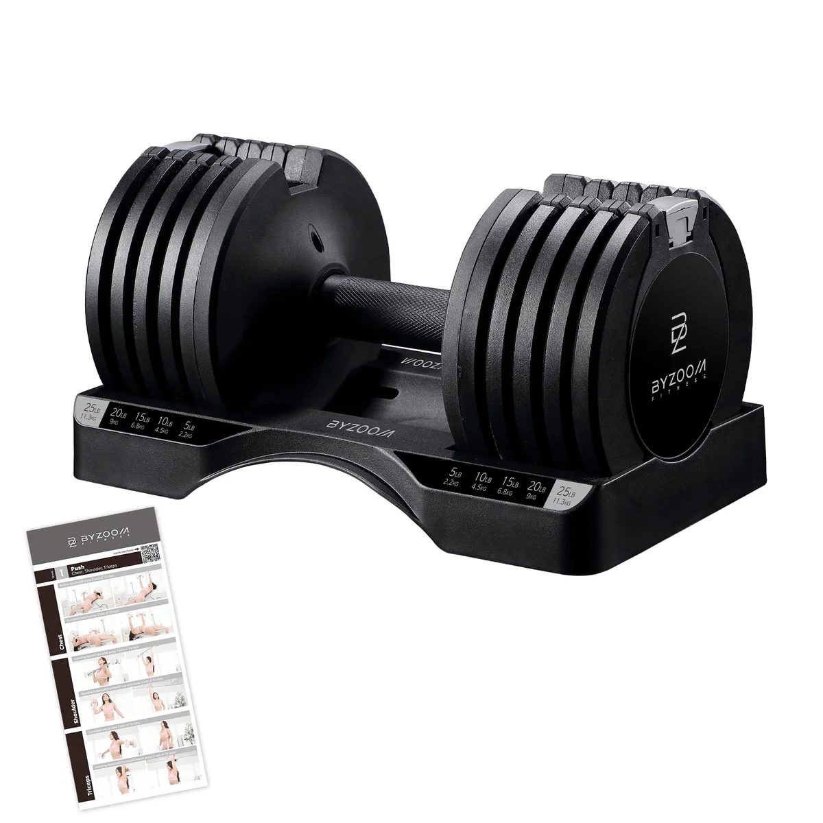 BYZOOM FITNESS Adjustable Dumbbell Set of 2