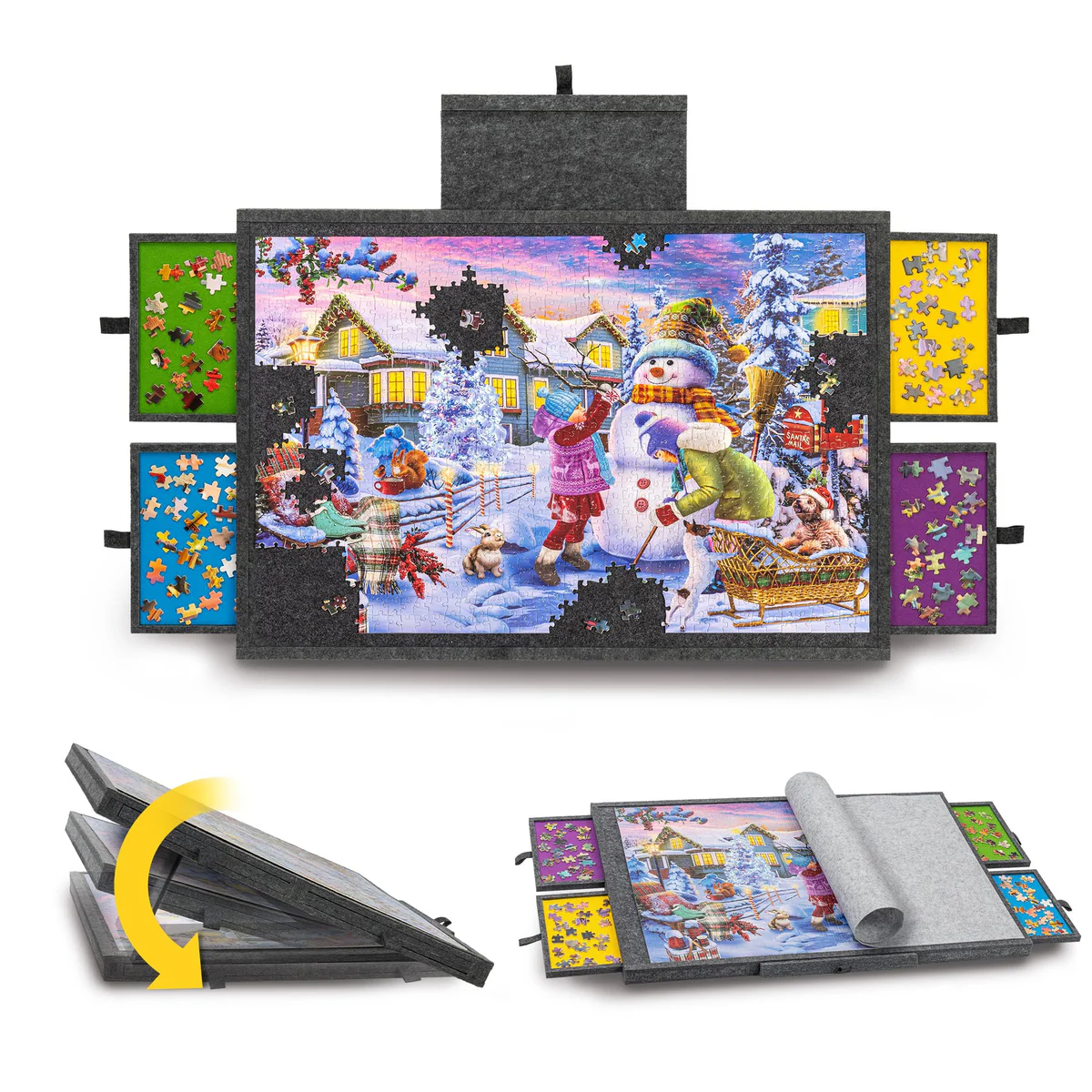 Tektalk Jigsaw Puzzle Board Table with Cover