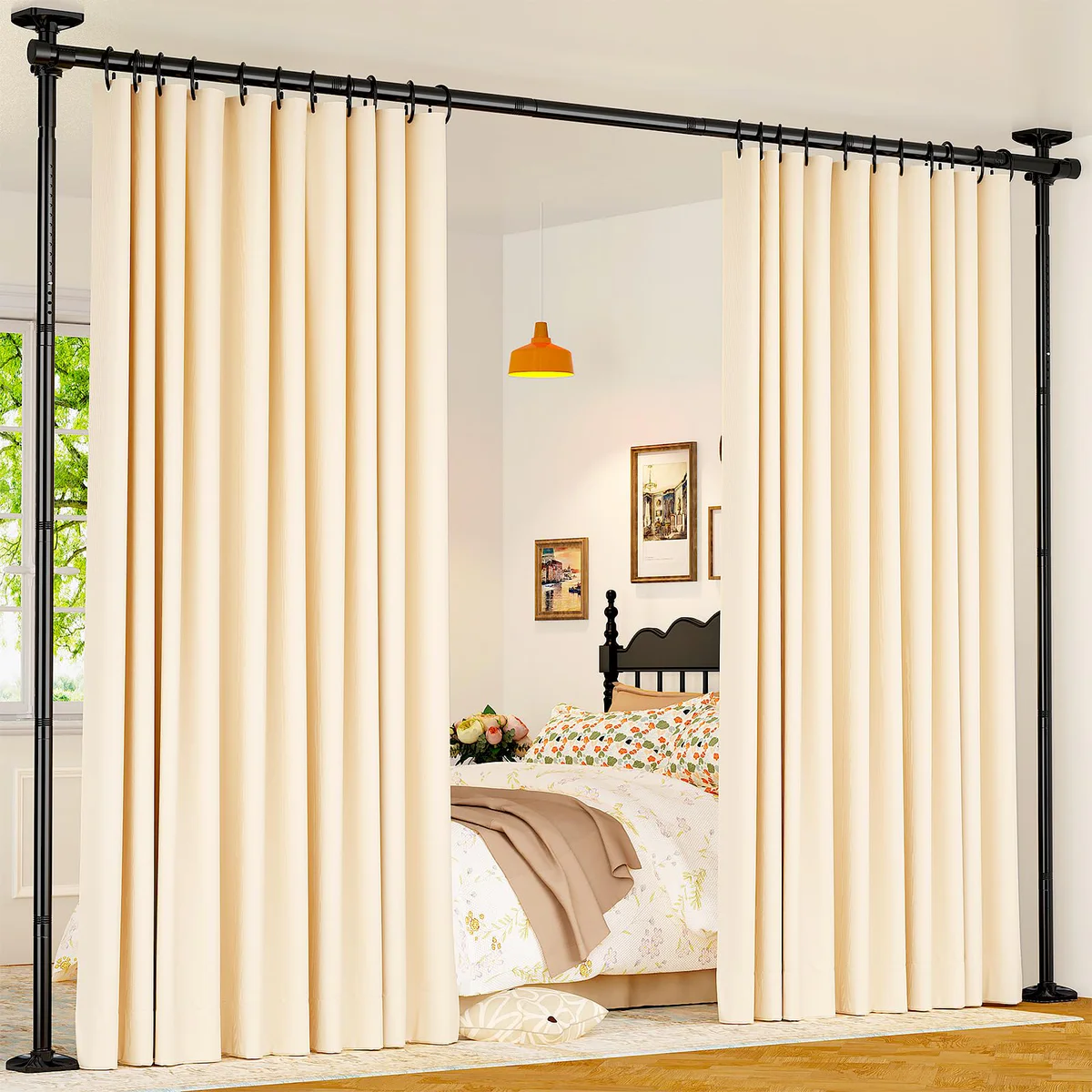 Goovilla Tension Curtain Rod Room Divider Kit
