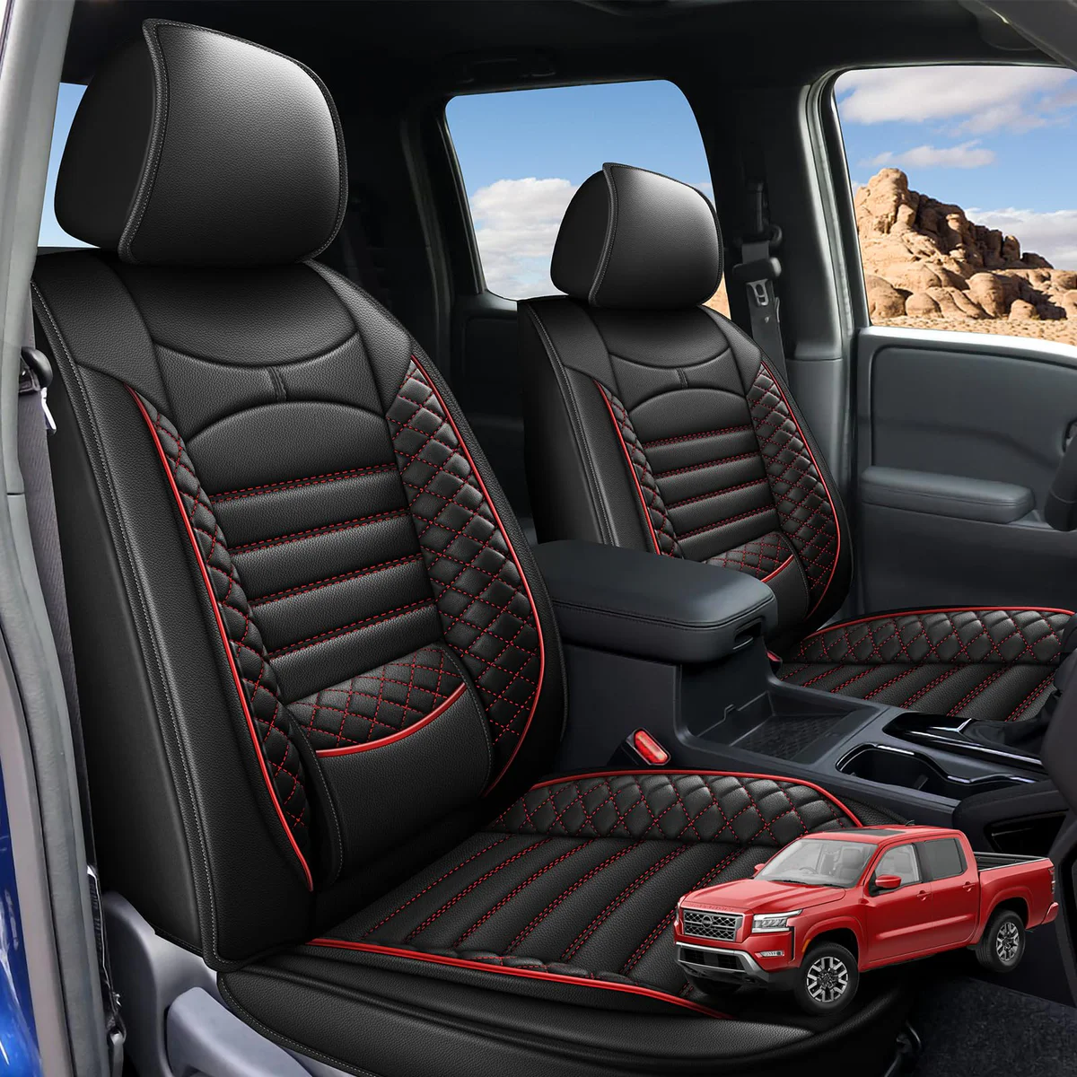 AOMSAZTO Nissan Frontier Seat Covers, 2009-2025, Crew/Extended Cab