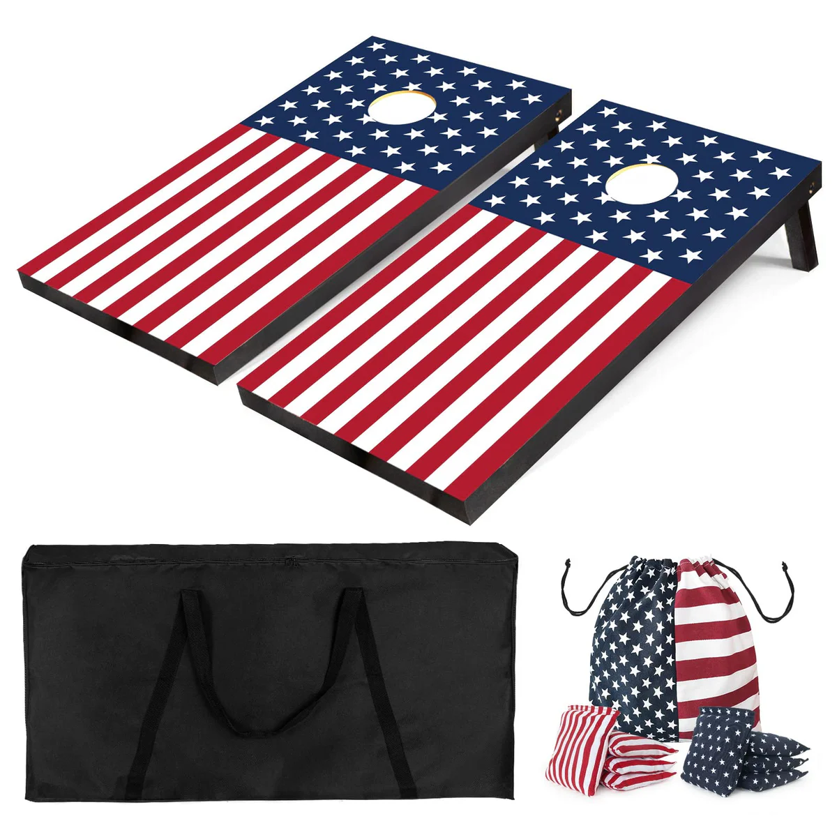PetGirl Stars & Stripes Wood Cornhole Game Set